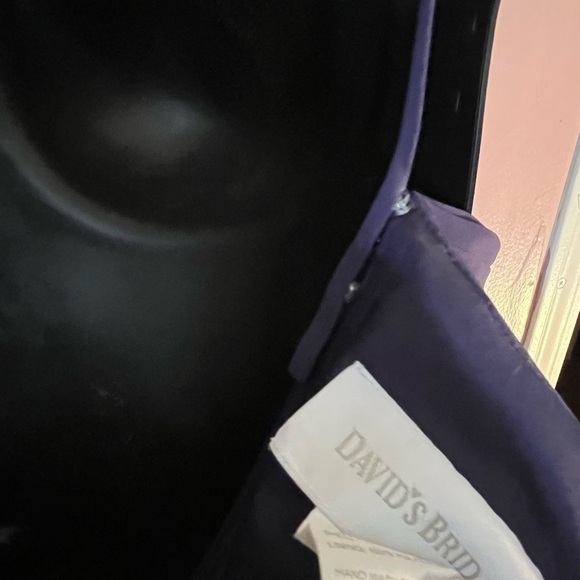 Davids Bridal whimsigoth fairy prom Elegant eggplant purple wedding Dress Sz 18 - Picture 10 of 14